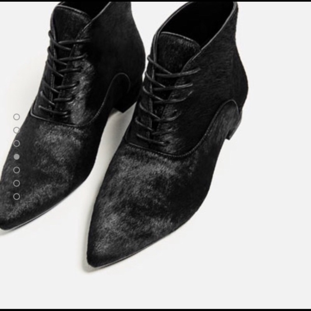 Zara Mohair Lace Up Booties